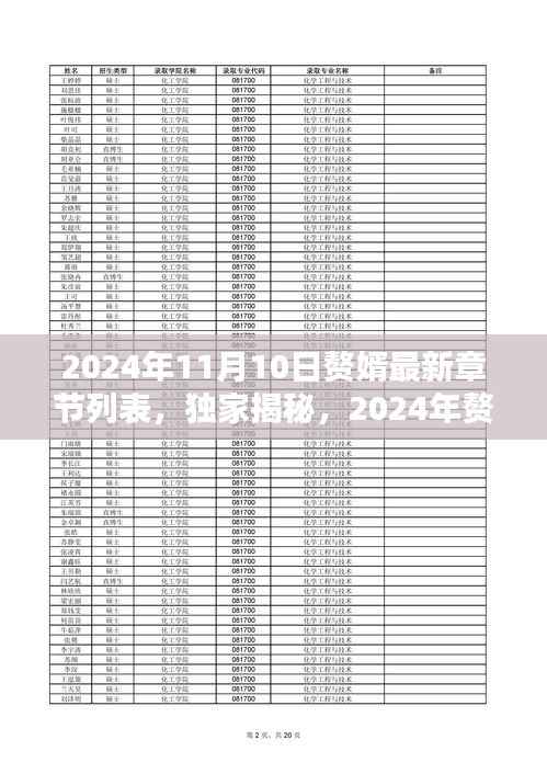 独家揭秘，赘婿最新章节列表及一览（截至2024年11月10日）